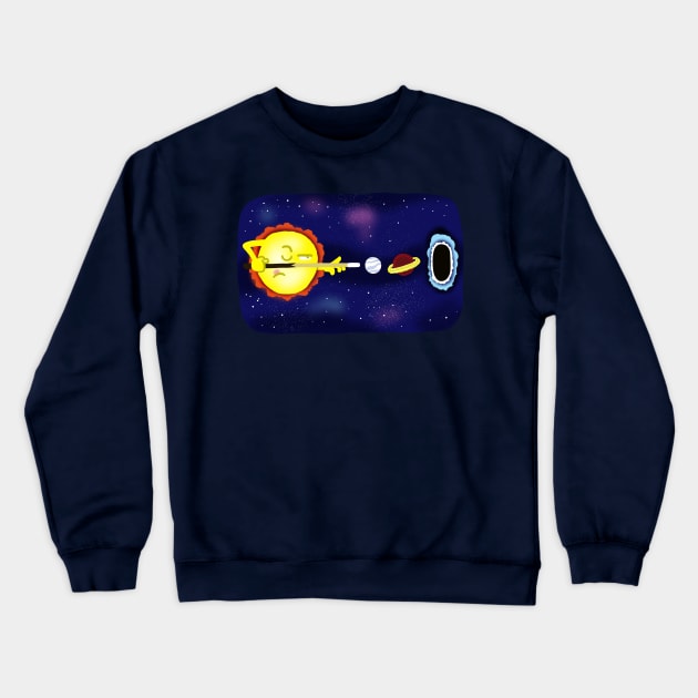 Planet Pool Crewneck Sweatshirt by CamelCactusCreations